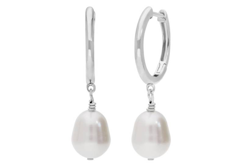 Firetti Paar Creolen Schmuck Geschenk Silber 925 Ohrschmuck Ohrringe, mit Süßwasserzuchtperle von Firetti