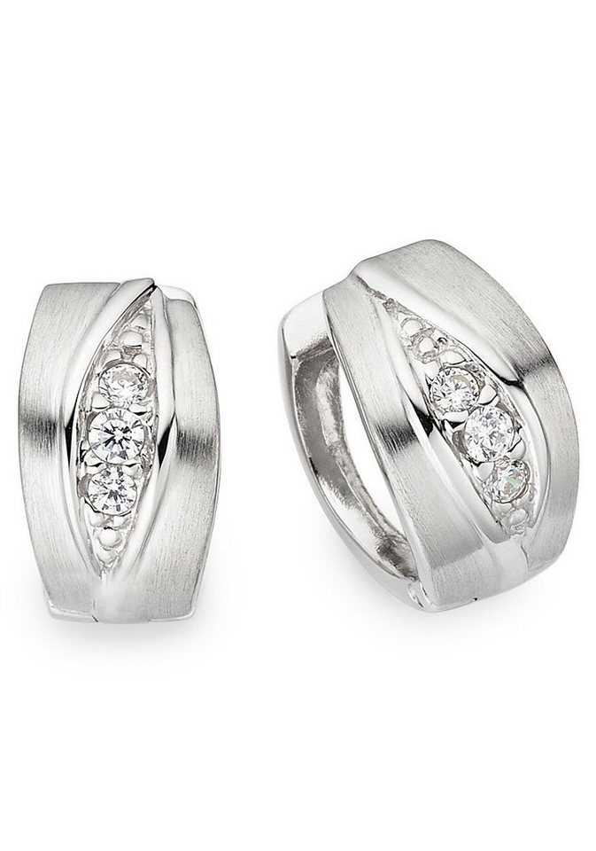 Firetti Paar Creolen Schmuck Geschenk Silber 925 Ohrschmuck Ohrringe, mit Zirkonia (synth) von Firetti