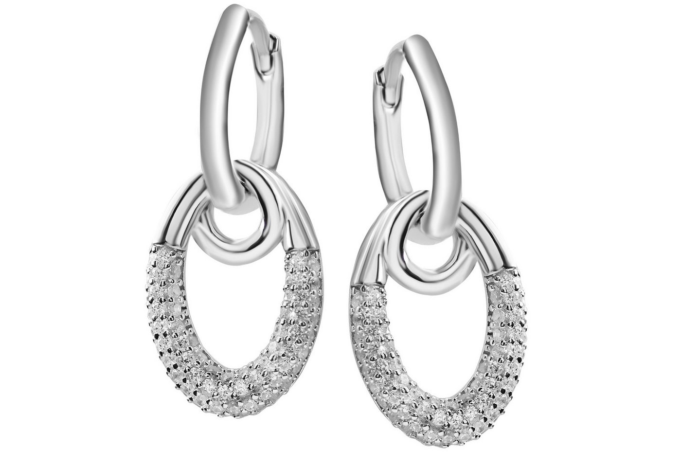 Firetti Paar Creolen Schmuck Geschenk Silber 925 Ohrschmuck Ohrringe, mit Zirkonia (synth) von Firetti
