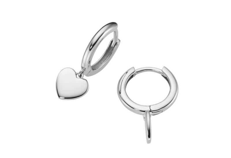 Firetti Paar Creolen Schmuck Geschenk Silber 925 Ohrschmuck Ohrringe Herz von Firetti