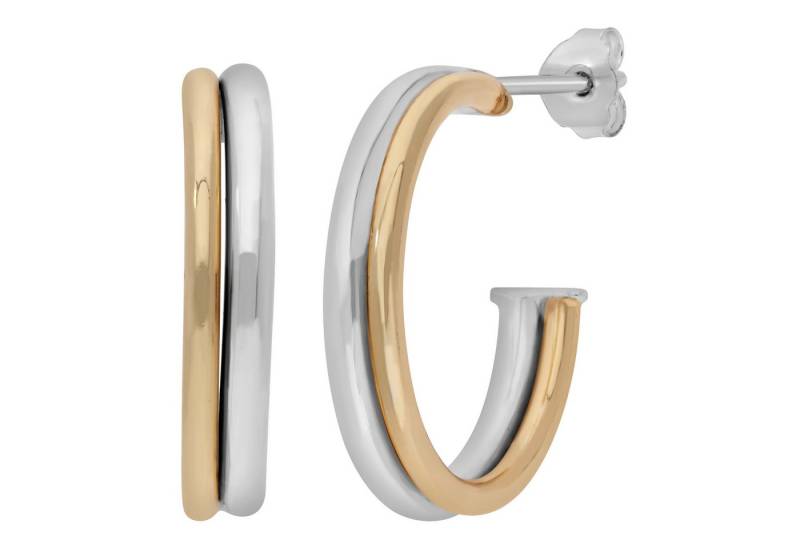 Firetti Paar Creolen Schmuck Geschenk Silber 925 Ohrschmuck Ohrringe bicolor von Firetti