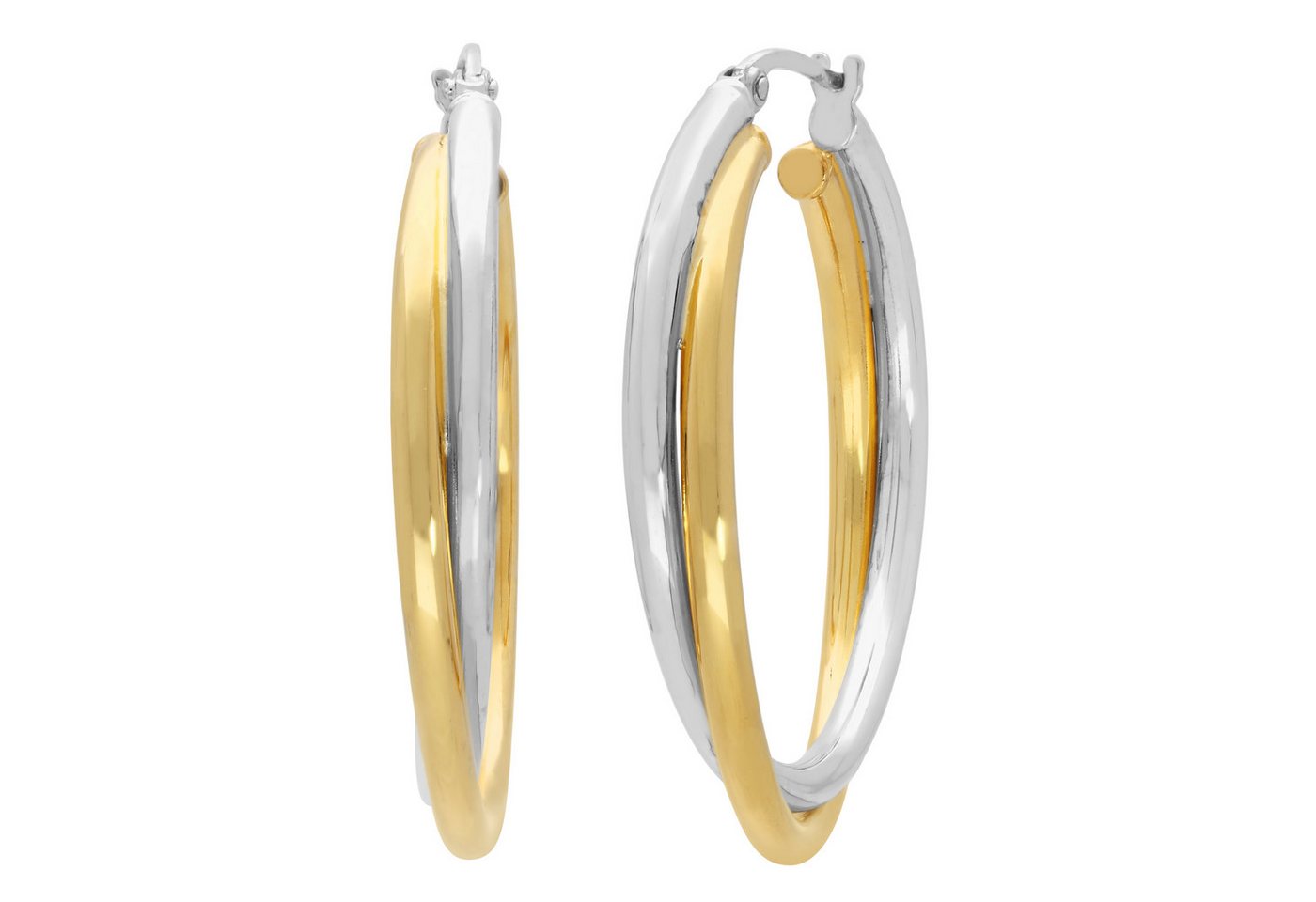 Firetti Paar Creolen Schmuck Geschenk Silber 925 Ohrschmuck Ohrringe bicolor von Firetti