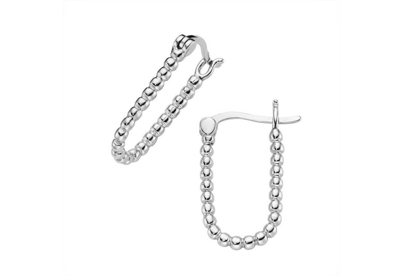 Firetti Paar Creolen Schmuck Geschenk Silber 925 Ohrschmuck Ohrringe länglich Kugeloptik von Firetti