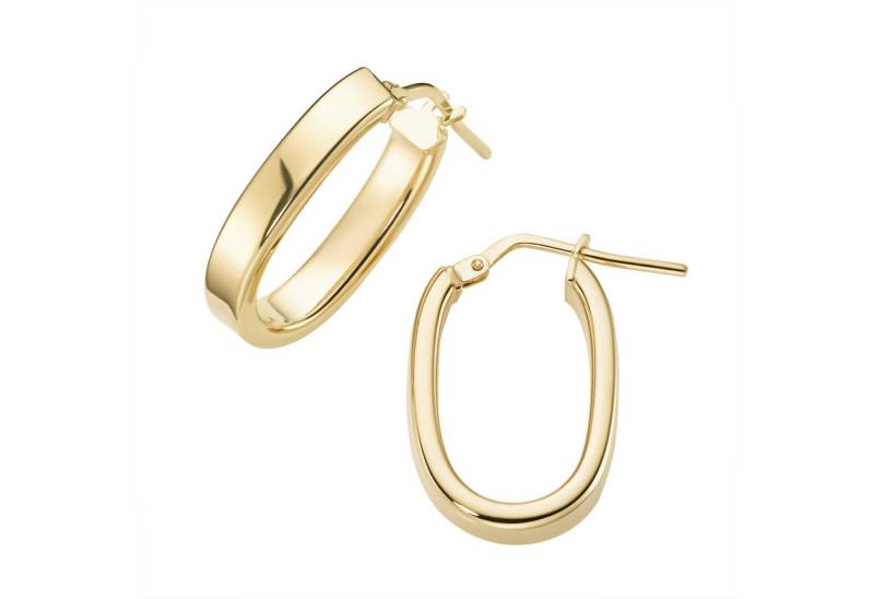 Firetti Paar Creolen Schmuck Geschenk Silber 925 Ohrschmuck Ohrringe länglich oval von Firetti