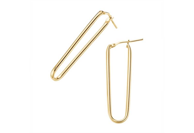 Firetti Paar Creolen Schmuck Geschenk Silber 925 Ohrschmuck Ohrringe länglich oval von Firetti