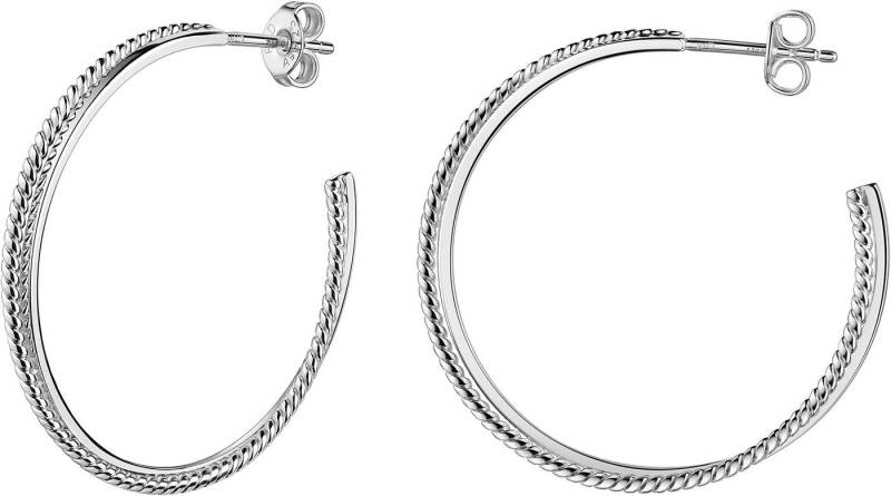 Firetti Paar Creolen Schmuck Geschenk Silber 925 Ohrschmuck Ohrringe verschlungene Optik, Made in Germany von Firetti