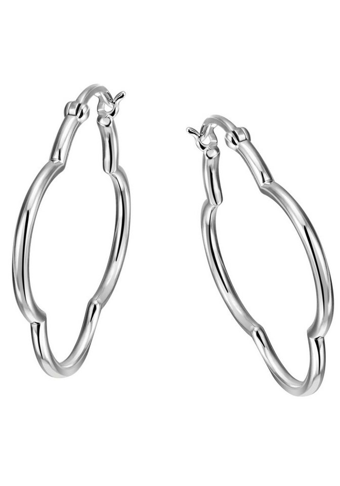 Firetti Paar Creolen Schmuck Geschenk Silber 925 in Form einer Blume rhodiniert von Firetti