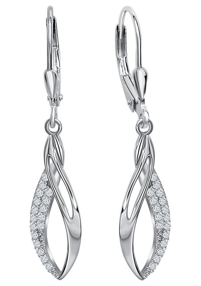 Firetti Paar Ohrhänger Schmuck Geschenk Silber 925 Ohrschmuck Patentbrisur Tropfen, mit Zirkonia (synth) von Firetti