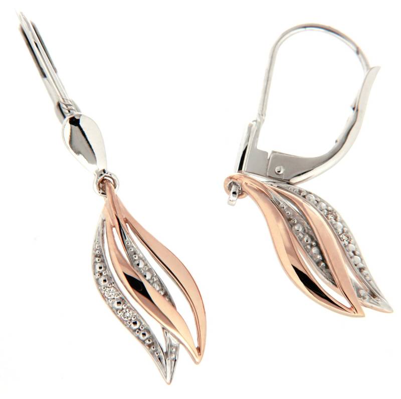 Firetti Paar Ohrhänger Schmuck Geschenk Gold 333 Ohrschmuck Patentbrisur Glitzer, mit Brillant - Verschnittfassung von Firetti