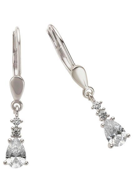 Firetti Paar Ohrhänger Schmuck Geschenk Gold 333 Ohrschmuck Patentbrisur Tropfen Glitzer, mit Zirkonia (synth) von Firetti