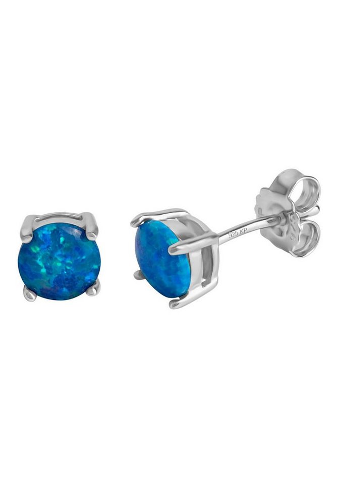 Firetti Paar Ohrstecker Schmuck Geschenk Silber 925 Ohrschmuck Edelstein Opal, mit Opal (synth) von Firetti