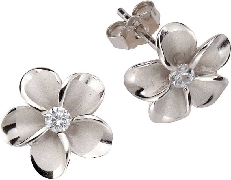 Firetti Paar Ohrstecker Schmuck Geschenk Silber 925 Ohrschmuck Blume/Blüte, mit Zirkonia (synth) von Firetti