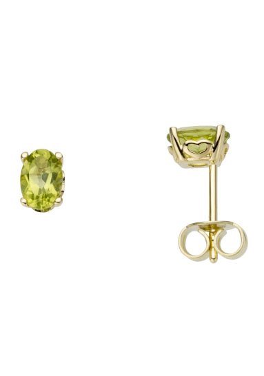 Firetti Paar Ohrstecker Schmuck Geschenk Gold 333 Ohrschmuck Farbstein Edelstein Peridot, mit Peridot von Firetti