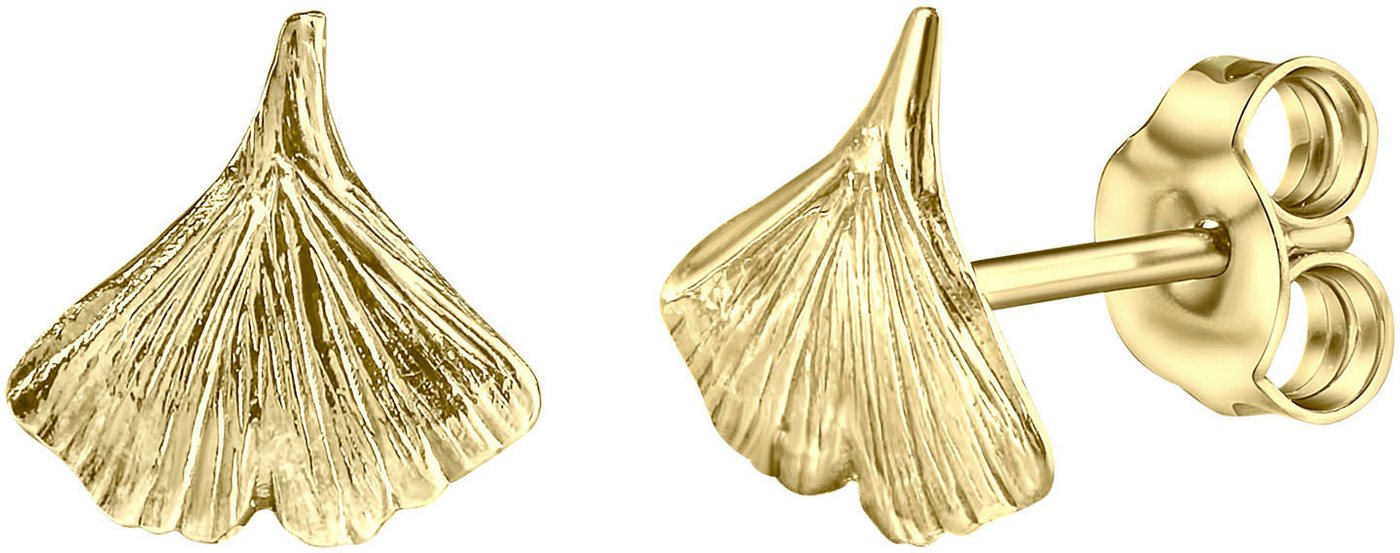 Firetti Paar Ohrstecker Schmuck Geschenk, Ohrringe Gingko, Gold 333 von Firetti