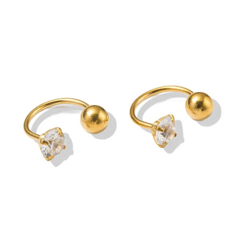 Firetti Paar Ohrstecker Schmuck Geschenk Edelstahl Ohrschmuck Ohrringe, Made in Germany - mit Zirkonia (synth) von Firetti