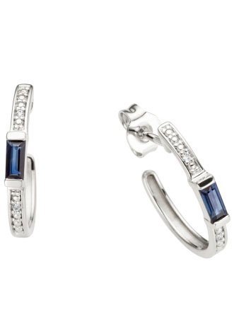 Firetti Paar Ohrstecker Schmuck Geschenk Gold 333 Ohrschmuck Farbstein Edelstein Saphir, mit Saphir - mit Brillant von Firetti