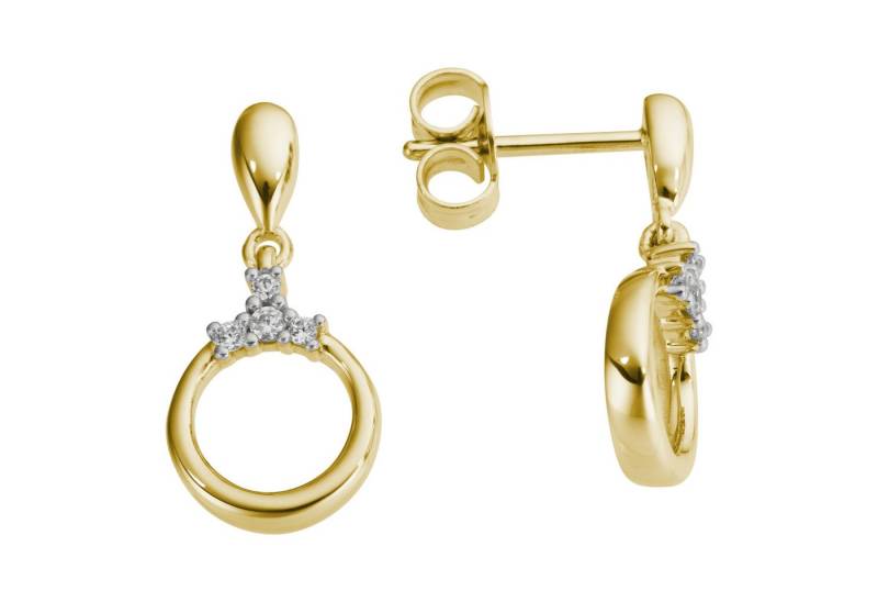 Firetti Paar Ohrstecker Schmuck Geschenk Gold 333 Ohrschmuck Ohrringe Kreis rund, mit Brillanten von Firetti