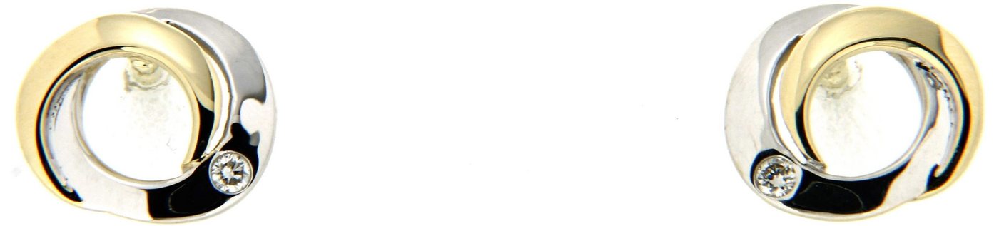 Firetti Paar Ohrstecker Schmuck Geschenk Gold 333 Ohrschmuck ineinander verschlungene Kreise, mit Brillant - eingeriebene Fassung von Firetti