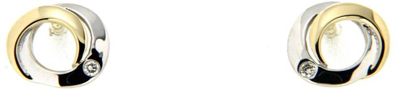 Firetti Paar Ohrstecker Schmuck Geschenk Gold 333 Ohrschmuck ineinander verschlungene Kreise, mit Brillant - eingeriebene Fassung von Firetti