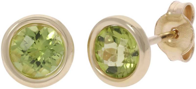 Firetti Paar Ohrstecker Schmuck Geschenk Gold 585 Ohrschmuck Ohrringe Solitär, mit Peridot oder Amethyst von Firetti