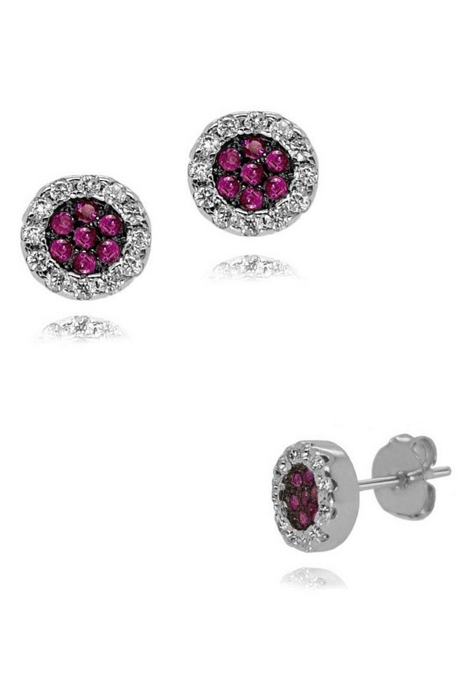 Firetti Paar Ohrstecker Schmuck Geschenk Silber 925 Ohrschmuck Glitzer, Made in Germany - mit Zirkonia (synth) von Firetti