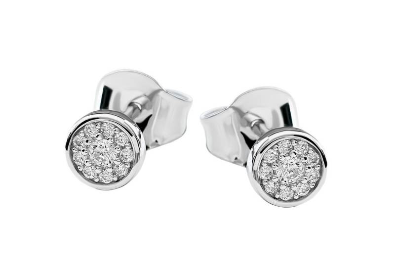 Firetti Paar Ohrstecker Schmuck Geschenk Silber 925 Ohrschmuck Ohrringe Kreis rund, mit Zirkonia (synth) von Firetti