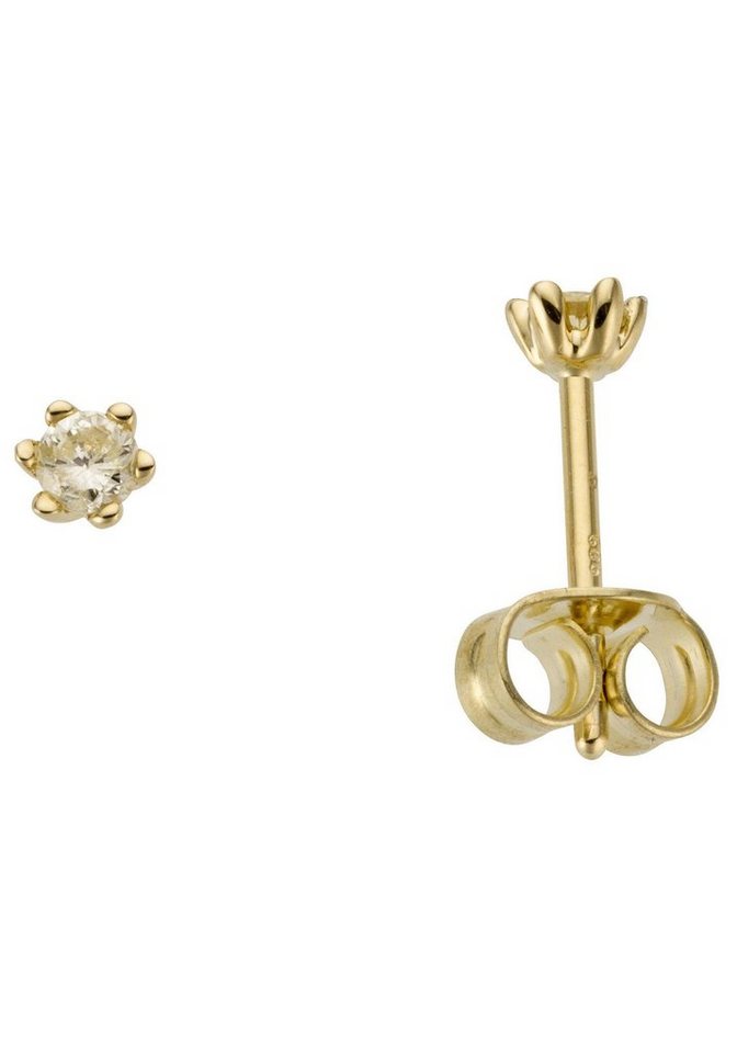 Firetti Paar Ohrstecker Schmuck Geschenk Gold 750 Ohrschmuck Solitär, mit Brillant - Krappenfassung von Firetti