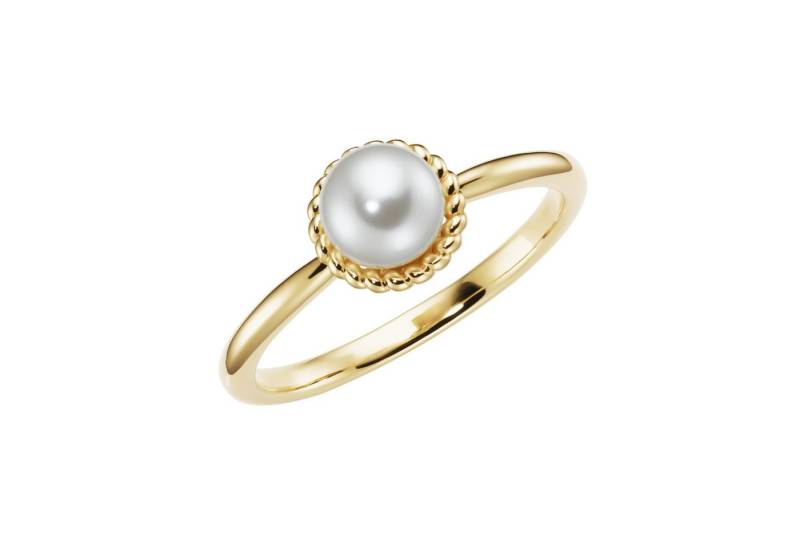 Firetti Perlenring Schmuck Geschenk Silber 925 Damenring Fingerring Rand Kordeloptik, mit Muschelperle von Firetti