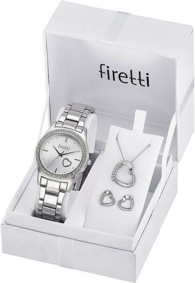 Firetti Quarzuhr, (Set, 5-tlg., mit Anhänger, Kette und 1 Paar Ohrsteckern), ideal auch als Geschenk von Firetti