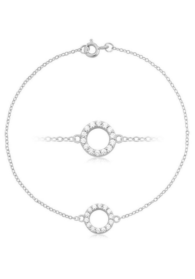Firetti Armband Schmuck Geschenk Silber 925 Armschmuck Armkette Kreis/Circle, mit Zirkonia (synth) von Firetti
