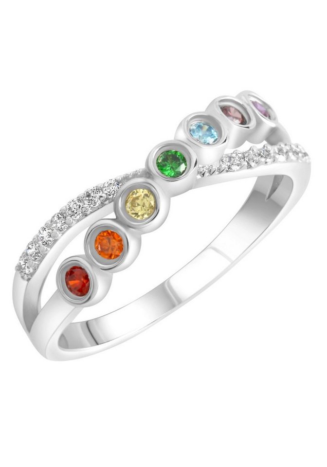 Firetti Fingerring Schmuck Geschenk Silber 925 Silberring Croise, mit Zirkonia (synth) von Firetti