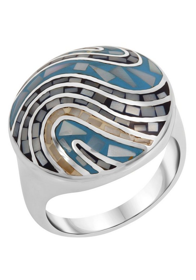 Firetti Fingerring Schmuck Geschenk Silber 925 Silberring Mosaik, mit Perlmutt von Firetti