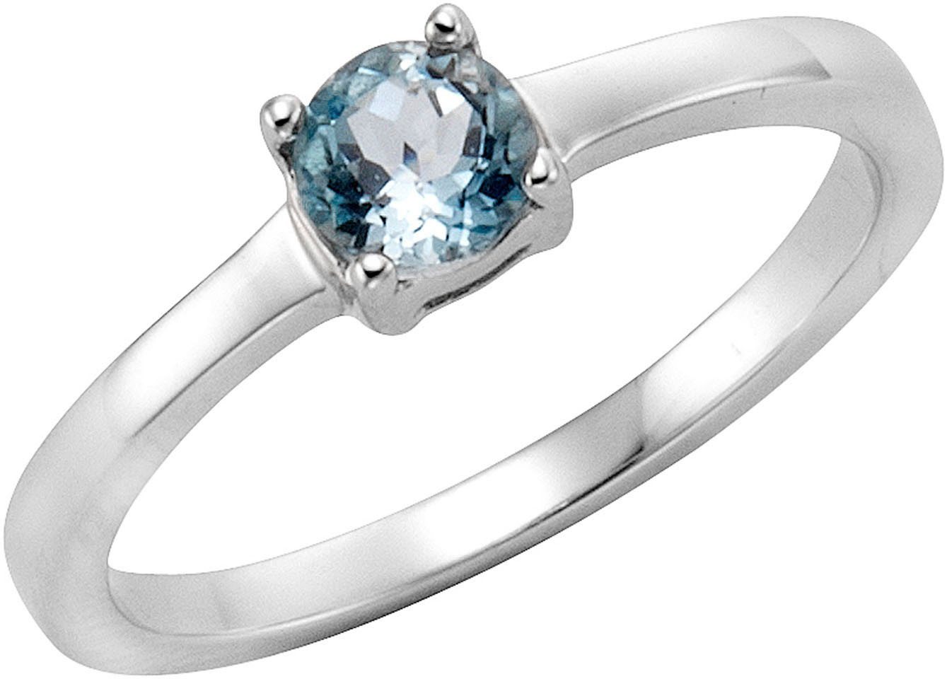 Firetti Silberring Schmuck Geschenk Silber 925 Fingerring Damenring Solitär, mit Blautopas (behandelt) von Firetti