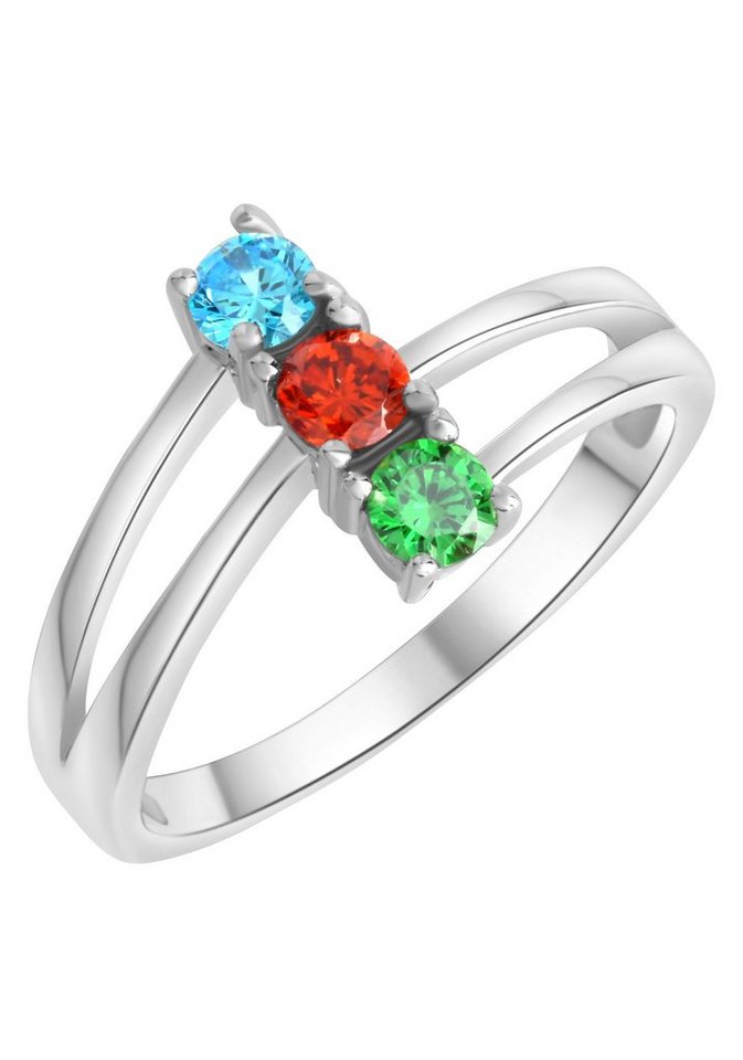 Firetti Fingerring Schmuck Geschenk Silber 925 Silberring Trilogie, mit Zirkonia (synth) von Firetti