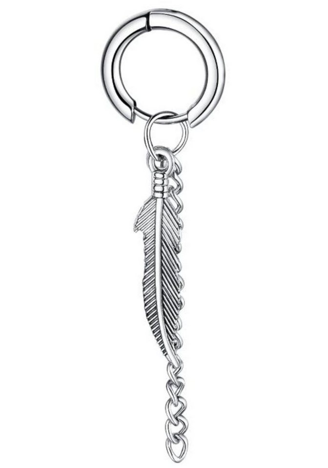 Firetti Single-Creole Schmuck Geschenk Feder, Einhänger abnehmbar von Firetti