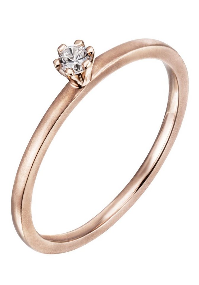 Firetti Solitärring Schmuck Geschenk Gold 585 Damenring Verlobungsring Goldring LIEBE, Made in Germany - mit Brillant von Firetti