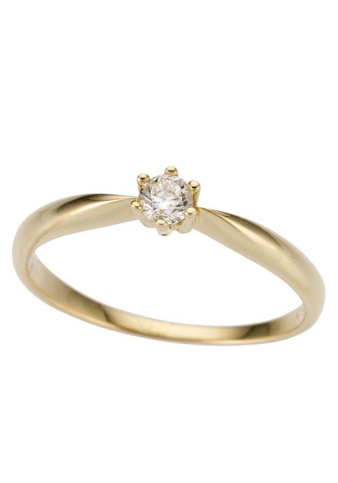 Firetti Solitärring Schmuck Geschenk Gold 750 Damenring Verlobungsring Goldring Solitär, mit Brillant von Firetti