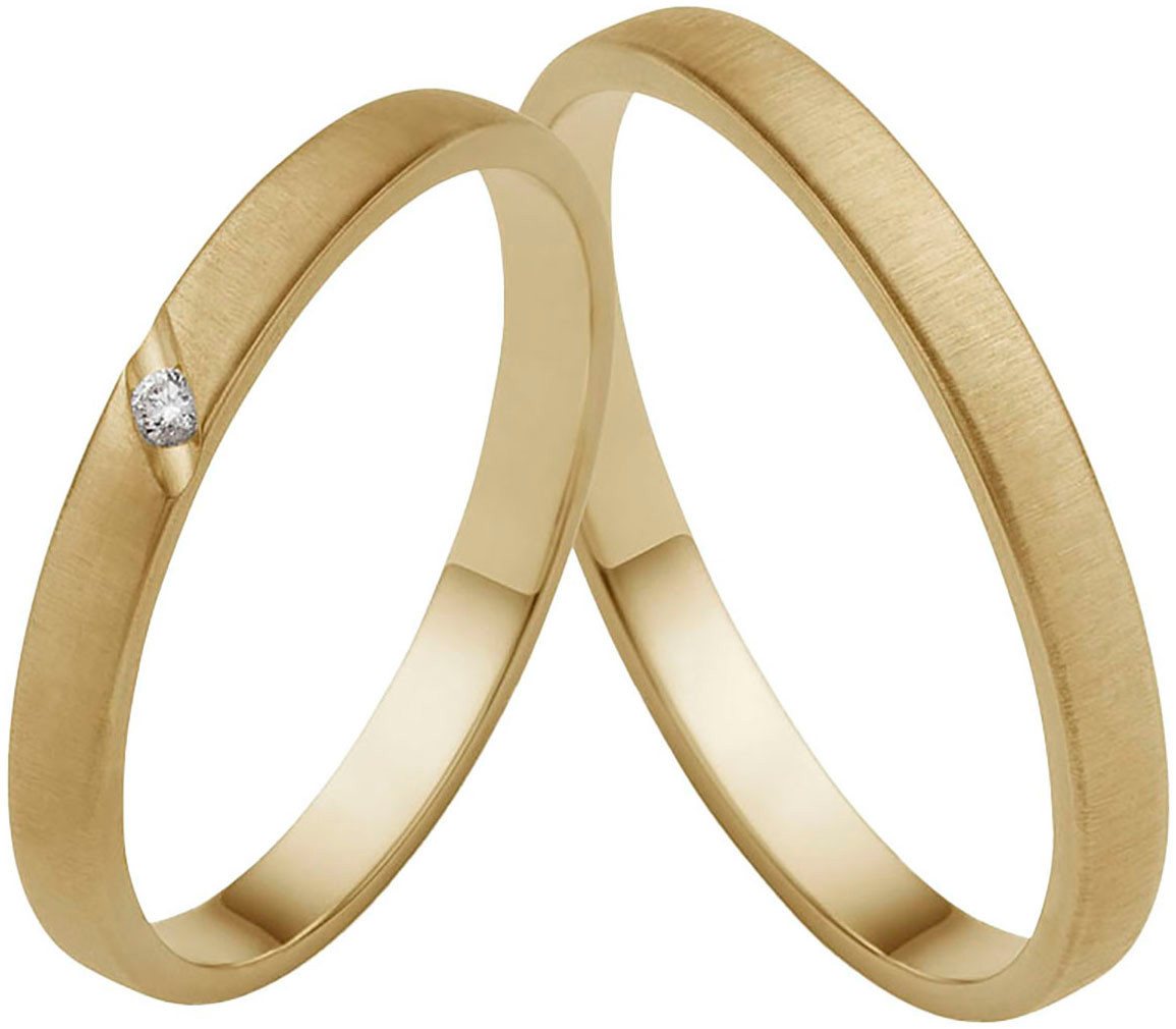 Firetti Trauring Schmuck Geschenk Gold 375 Hochzeit Ehering LIEBE", Made in Germany - wahlweise mit oder ohne Brillant" von Firetti