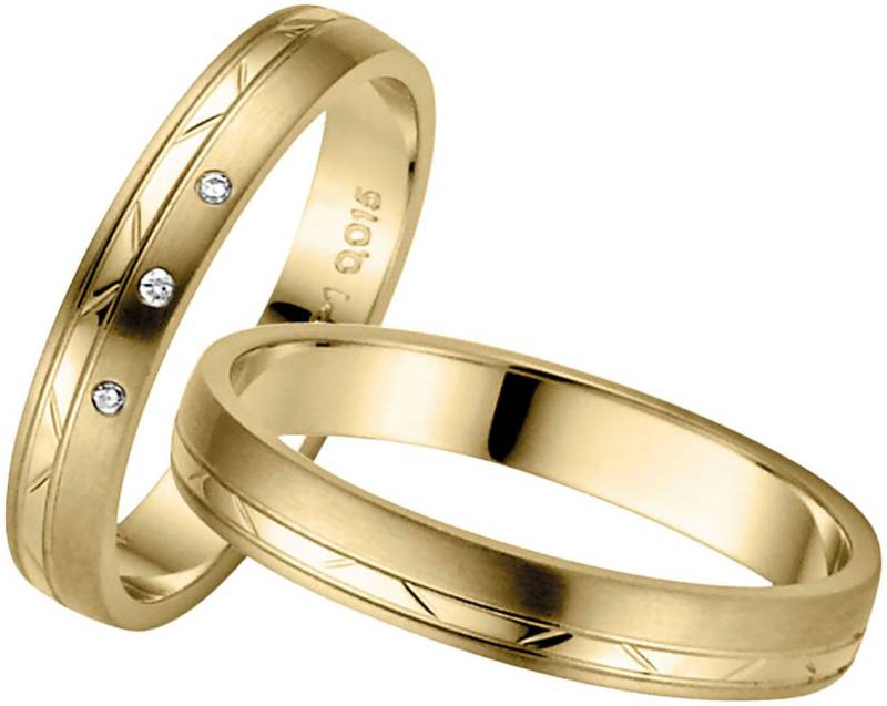 Firetti Trauring Schmuck Geschenk Gold 375 Hochzeit Ehering "LIEBE", Made in Germany - wahlweise mit oder ohne Brillanten von Firetti