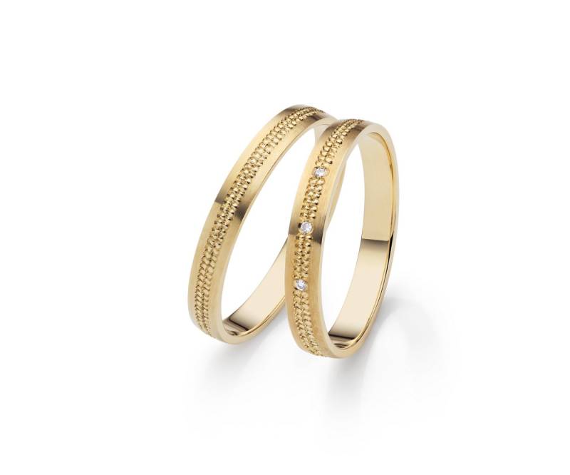Firetti Trauring Schmuck Geschenk Gold 375 Hochzeit Ehering Partnerring "LIEBE", Made in Germany - wahlweise mit oder ohne Brillanten von Firetti