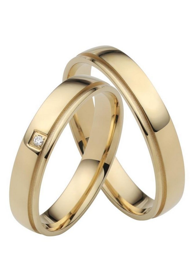 Firetti Trauring Schmuck Geschenk Gold 750 Hochzeit Ehering LIEBE", Made in Germany, wahlweise mit oder ohne Brillant" von Firetti