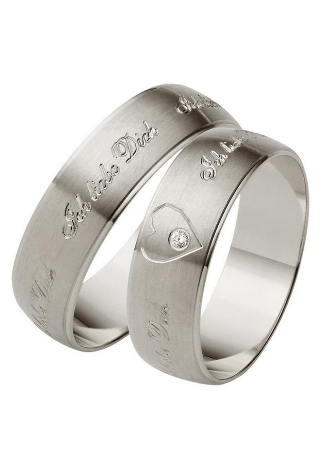 Firetti Trauring Schmuck Geschenk Gold 375 Hochzeit Ehering Trauring Ich liebe Dich", Made in Germany, wahlweise mit oder ohne Brillant" von Firetti