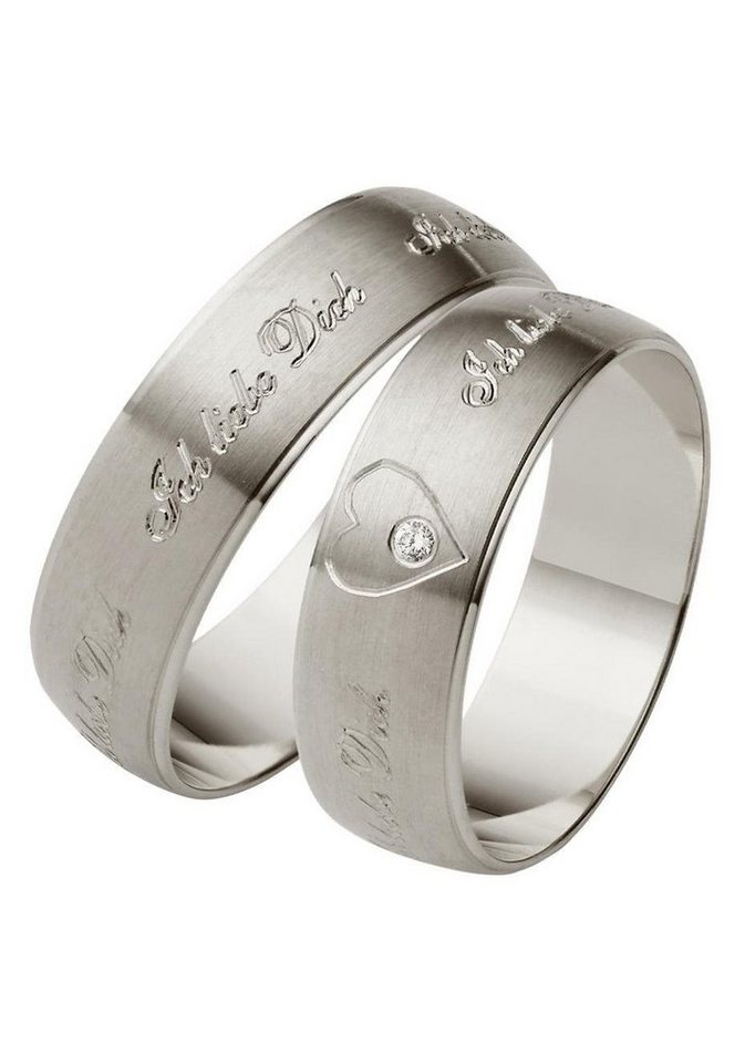 Firetti Trauring Schmuck Geschenk Hochzeit Ehering Trauring Ich liebe Dich", Made in Germany, wahlweise mit oder ohne Brillant" von Firetti