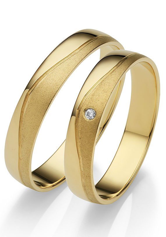 Firetti Trauring Schmuck Geschenk Gold 375 Hochzeit Ehering "LIEBE", Made in Germany, wahlweise mit oder ohne Brillant von Firetti