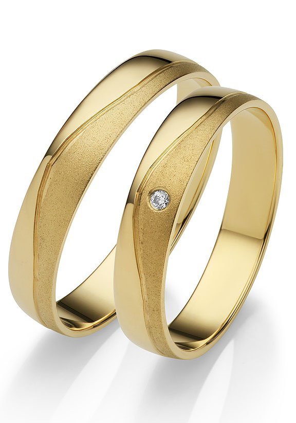 Firetti Trauring Schmuck Geschenk Gold 375 Hochzeit Ehering LIEBE", Made in Germany, wahlweise mit oder ohne Brillant" von Firetti