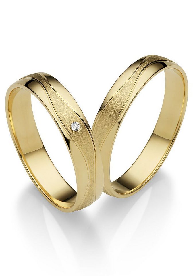 Firetti Trauring Schmuck Geschenk Gold 375 Hochzeit Ehering LIEBE", Made in Germany, wahlweise mit oder ohne Brillant" von Firetti