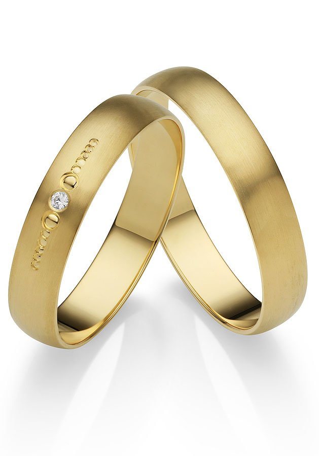 Firetti Trauring Schmuck Geschenk Gold 375 Hochzeit Ehering "LIEBE", Made in Germany, wahlweise mit oder ohne Brillant von Firetti