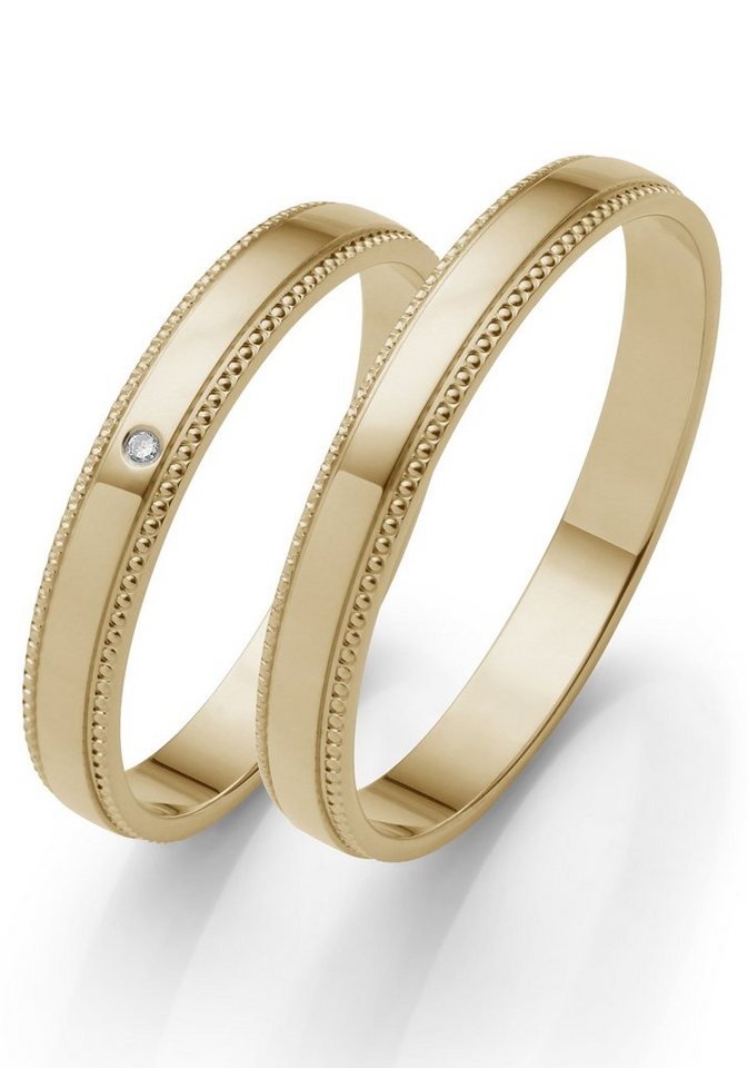 Firetti Trauring Schmuck Geschenk Gold 375 Hochzeit Ehering "LIEBE", Made in Germany, wahlweise mit oder ohne Brillant von Firetti