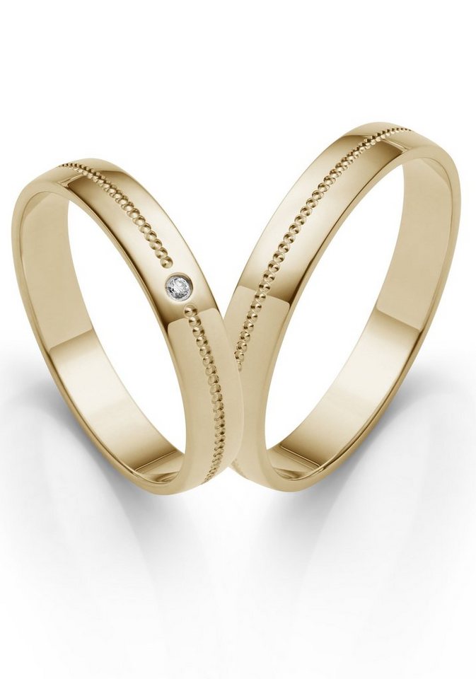 Firetti Trauring Schmuck Geschenk Gold 375 Hochzeit Ehering "LIEBE", Made in Germany, wahlweise mit oder ohne Brillant von Firetti