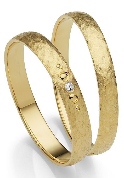 Firetti Trauring Schmuck Geschenk Gold 375 Hochzeit Ehering "LIEBE", Made in Germany, wahlweise mit oder ohne Brillant von Firetti